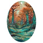 Trees Tree Forest Mystical Forest Nature Junk Journal Scrapbooking Landscape Nature UV Print Acrylic Ornament Oval
