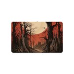 Comic Gothic Macabre Vampire Haunted Red Sky Magnet (Name Card)