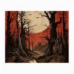 Comic Gothic Macabre Vampire Haunted Red Sky Small Glasses Cloth