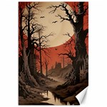 Comic Gothic Macabre Vampire Haunted Red Sky Canvas 20  x 30 