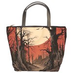 Comic Gothic Macabre Vampire Haunted Red Sky Bucket Bag