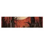 Comic Gothic Macabre Vampire Haunted Red Sky Oblong Satin Scarf (16  x 60 )