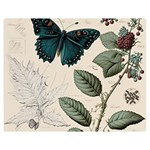 Butterflies Butterfly Botanical Nature Sketch Junk Journal Field Notes Paper Vintage Ephemera Premium Plush Fleece Blanket (Medium)