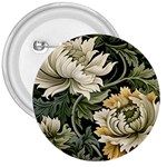 Flower Blossom Bloom Botanical Spring Nature Floral Pattern Leaves 3  Buttons