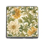 Flower Floral Pattern Floral Digital Paper Spring Flora Botanical Blossom Bloom Vintage Memory Card Reader (Square 5 Slot)