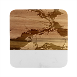 Texture Woodgrain Pattern Nature Wood Pattern Marble Wood Coaster (Square)