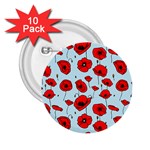 Poppies Flowers Red Seamless Pattern 2.25  Buttons (10 pack) 