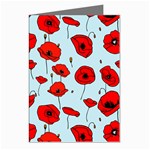 Poppies Flowers Red Seamless Pattern Greeting Cards (Pkg of 8)