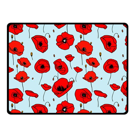 Poppies Flowers Red Seamless Pattern Fleece Blanket (Small) from ArtsNow.com 50 x40  Blanket Front