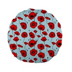 Poppies Flowers Red Seamless Pattern Standard 15  Premium Flano Round Cushions