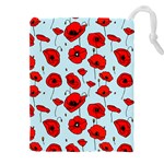 Poppies Flowers Red Seamless Pattern Drawstring Pouch (4XL)
