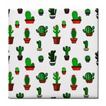 Cactus Plants Background Pattern Seamless Tile Coaster