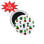 Cactus Plants Background Pattern Seamless 1.75  Magnets (10 pack) 