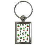 Cactus Plants Background Pattern Seamless Key Chain (Rectangle)