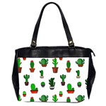 Cactus Plants Background Pattern Seamless Oversize Office Handbag (2 Sides)
