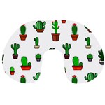 Cactus Plants Background Pattern Seamless Travel Neck Pillow