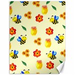 Seamless Honey Bee Texture Flowers Nature Leaves Honeycomb Hive Beekeeping Watercolor Pattern Canvas 12  x 16 