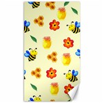 Seamless Honey Bee Texture Flowers Nature Leaves Honeycomb Hive Beekeeping Watercolor Pattern Canvas 40  x 72 