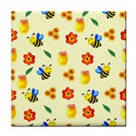 Seamless Honey Bee Texture Flowers Nature Leaves Honeycomb Hive Beekeeping Watercolor Pattern Face Towel