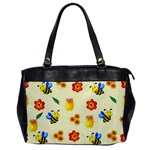 Seamless Honey Bee Texture Flowers Nature Leaves Honeycomb Hive Beekeeping Watercolor Pattern Oversize Office Handbag