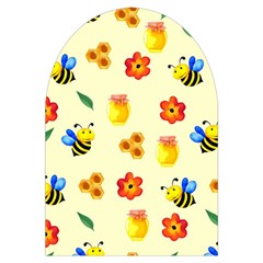 Seamless Honey Bee Texture Flowers Nature Leaves Honeycomb Hive Beekeeping Watercolor Pattern Microwave Oven Glove from ArtsNow.com Front