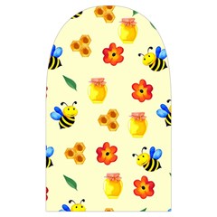 Seamless Honey Bee Texture Flowers Nature Leaves Honeycomb Hive Beekeeping Watercolor Pattern Microwave Oven Glove from ArtsNow.com Back