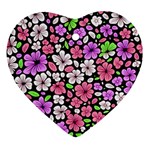 Flowers Floral Pattern Digital Texture Beautiful Ornament (Heart)