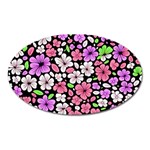 Flowers Floral Pattern Digital Texture Beautiful Oval Magnet