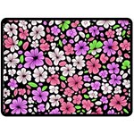 Flowers Floral Pattern Digital Texture Beautiful Fleece Blanket (Large)