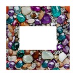 Seamless Texture Gems Diamonds Rubies Decorations Crystals Seamless Beautiful Shiny Sparkle Repetiti White Box Photo Frame 4  x 6 