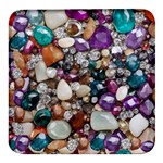 Seamless Texture Gems Diamonds Rubies Decorations Crystals Seamless Beautiful Shiny Sparkle Repetiti Square Glass Fridge Magnet (4 pack)