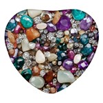 Seamless Texture Gems Diamonds Rubies Decorations Crystals Seamless Beautiful Shiny Sparkle Repetiti Heart Glass Fridge Magnet (4 pack)