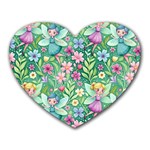 Fairies Fantasy Background Wallpaper Design Flowers Nature Colorful Heart Mousepad