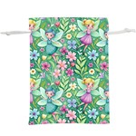 Fairies Fantasy Background Wallpaper Design Flowers Nature Colorful Lightweight Drawstring Pouch (XL)