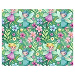 Fairies Fantasy Background Wallpaper Design Flowers Nature Colorful Premium Plush Fleece Blanket (Medium)