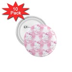 Hello Kitty Pattern, Hello Kitty, Child, White, Cat, Pink, Animal 1.75  Buttons (10 pack)