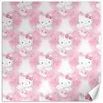 Hello Kitty Pattern, Hello Kitty, Child, White, Cat, Pink, Animal Canvas 20  x 20 