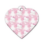 Hello Kitty Pattern, Hello Kitty, Child, White, Cat, Pink, Animal Dog Tag Heart (Two Sides)