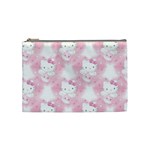Hello Kitty Pattern, Hello Kitty, Child, White, Cat, Pink, Animal Cosmetic Bag (Medium)