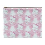 Hello Kitty Pattern, Hello Kitty, Child, White, Cat, Pink, Animal Cosmetic Bag (XL)