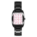 Hello Kitty Pattern, Hello Kitty, Child, White, Cat, Pink, Animal Stainless Steel Barrel Watch