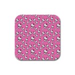 Hello Kitty Pattern, Hello Kitty, Child Rubber Square Coaster (4 pack)