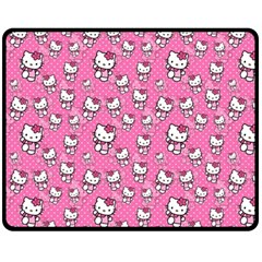 Hello Kitty Pattern, Hello Kitty, Child Two Sides Fleece Blanket (Medium) from ArtsNow.com 58.8 x47.4  Blanket Back