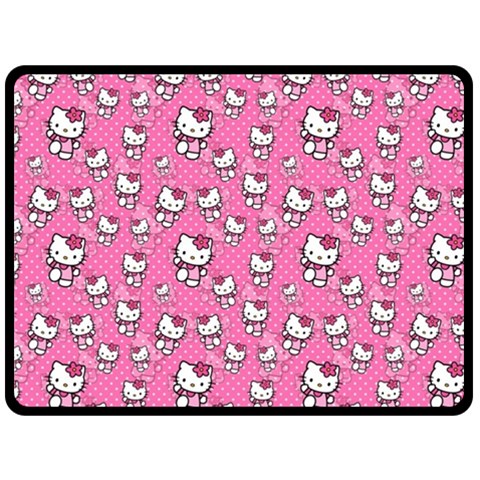 Hello Kitty Pattern, Hello Kitty, Child Two Sides Fleece Blanket (Large) from ArtsNow.com 80 x60  Blanket Front