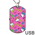 Hello Kitty, Cute, Pattern Dog Tag USB Flash (One Side)