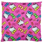 Hello Kitty, Cute, Pattern Large Premium Plush Fleece Cushion Case (Two Sides)