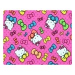 Hello Kitty, Cute, Pattern Premium Plush Fleece Blanket (Large)