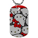 Hello Kitty, Pattern, Red Dog Tag (One Side)