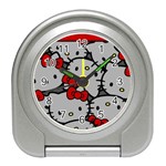 Hello Kitty, Pattern, Red Travel Alarm Clock