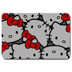 Hello Kitty, Pattern, Red Large Doormat